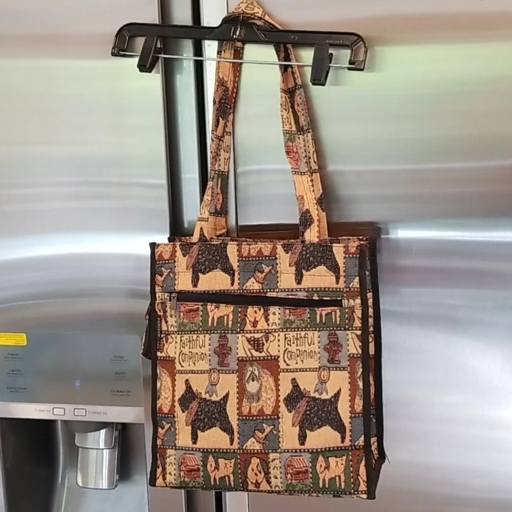 💕PARISUN💕 Canvas Dog Print Tote Bag